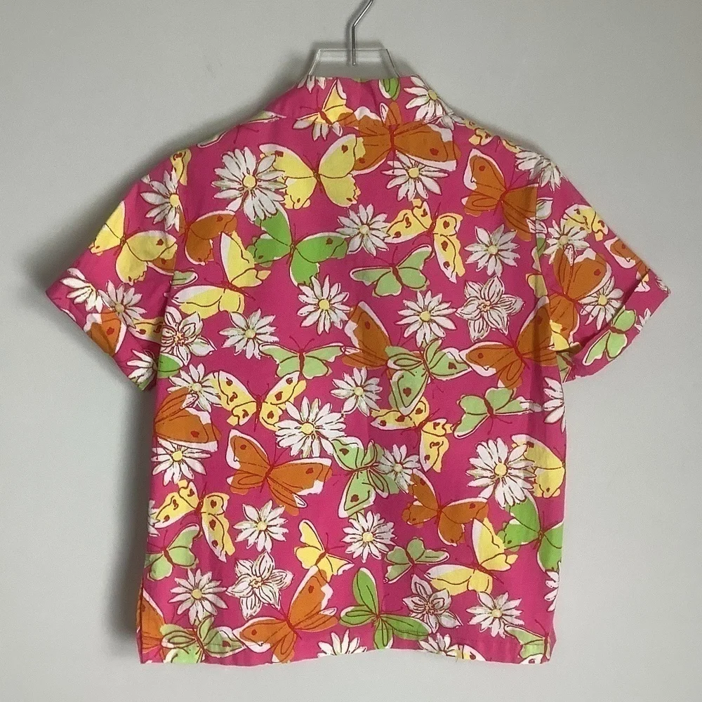 Palm Lily Tropical Floral Short Sleeve Shirt‎ 8